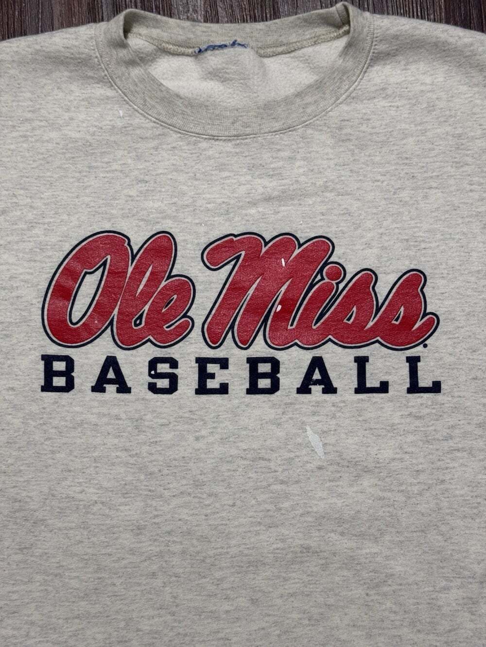 Vintage Ole Miss Baseball Heather Grey Crewneck Size Large - Picture 3 of 7